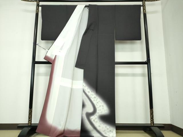 平和屋着物●訪問着　四つ葉のクローバー　鹿の子文様　暈し染め　健勝苑扱い　正絹　逸品　DAAS3915ps 平和屋着物○訪問着 四つ葉のクローバー 鹿の子文様 暈し染め