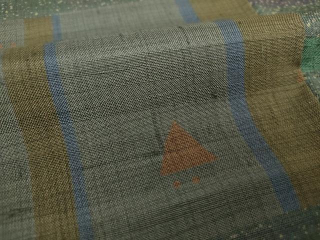 平和屋着物○Maru Factory 丸山正 紬 格子柄 正絹 逸品 DAAS3924ps 小紋