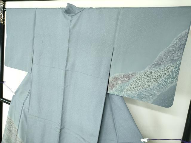 平和屋着物○本場染大島紬 訪問着 型染 名物裂 花兎 暈