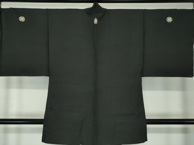 平和屋着物○男性 黒紋付・羽織セット 正絹 逸品 AABA5046np 平和屋着物○ 