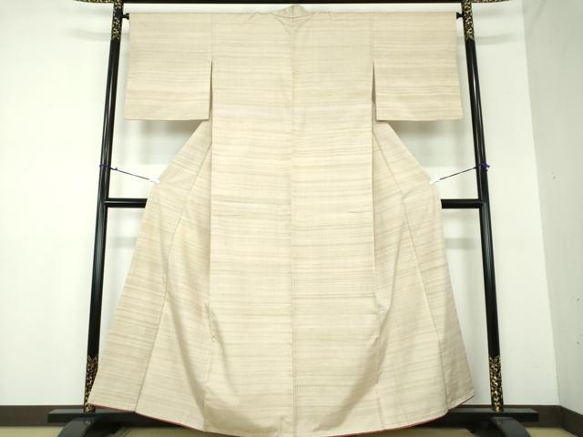 平和屋着物●紅花紬　米沢　横縞　正絹　逸品　DAAS3978ps 平和屋着物○紅花紬 米沢 横縞 正絹 逸品 DAAS3978ps