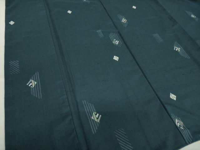 平和屋着物●上質な紬　菱文　金彩　正絹　逸品　DAAS3982ps 平和屋着物○上質な紬 菱文 金彩 正絹 逸品 DAAS3982ps