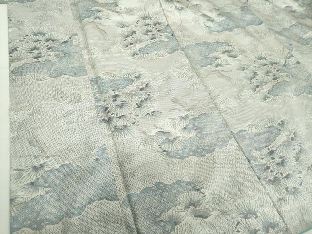 平和屋着物○本場大島紬 白大島 7マルキ 総絣 雲取り花文