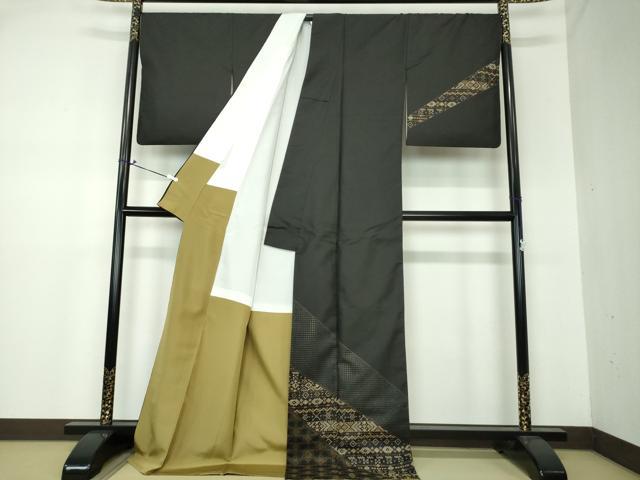 平和屋着物○中国三大刺繍 スワトウ刺繍 汕頭刺繍 総刺繍 本場縞