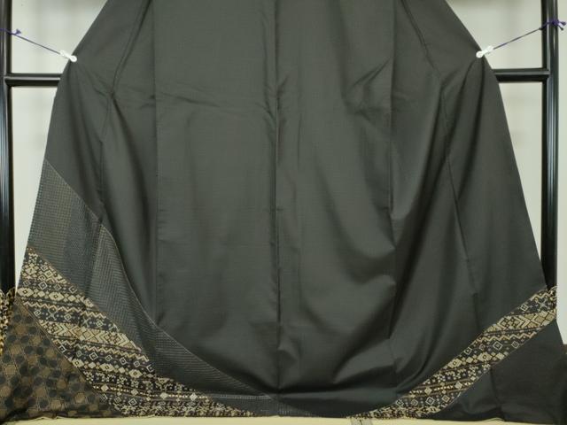 平和屋着物●中国三大刺繍　スワトウ刺繍　汕頭刺繍　総刺繍　本場縞大島紬　訪問着　花菱文　正絹　逸品　DAAS3985ps 平和屋着物○中国三大刺繍 スワトウ刺繍 汕頭刺繍 総刺繍 本場縞