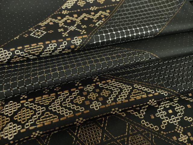 平和屋着物○中国三大刺繍 スワトウ刺繍 汕頭刺繍 総刺繍 本場縞