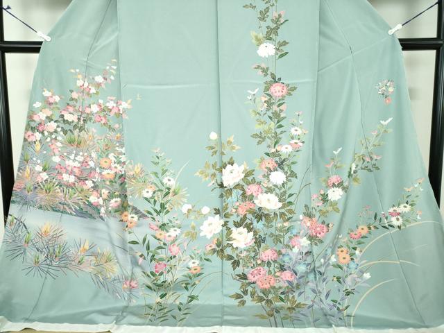 平和屋着物□極上 訪問着 友禅 枝椿 たたき染め 暈し染め 逸品