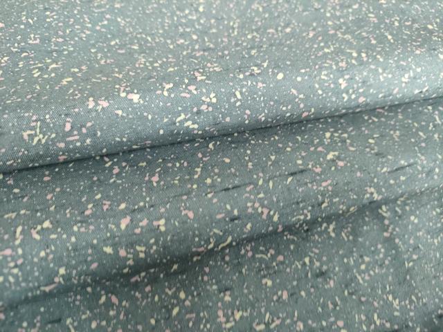 平和屋着物●上質な小紋　紬地　たたき染め　湊鼠色　正絹　逸品　DAAS3998ps