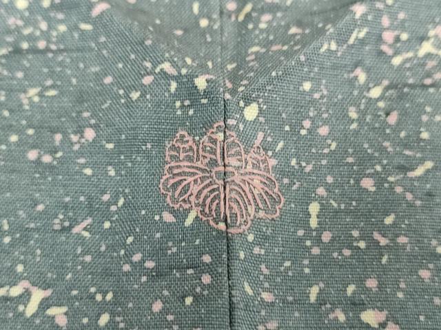 平和屋着物○上質な小紋 紬地 たたき染め 湊鼠色 正絹 逸品