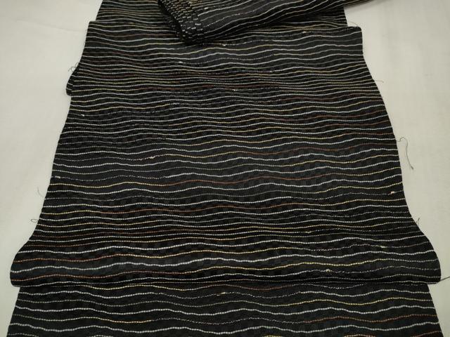 平和屋着物○袋帯 帯反物 市楽波筬織 草木染 スレット 紙布