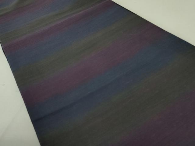 平和屋着物○両方向 両面全通柄袋帯 紬地 流水文 正絹 逸品