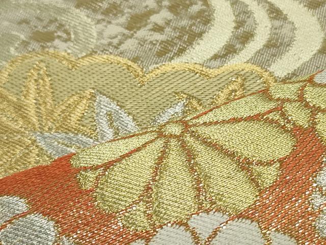 平和屋着物○極上 西陣 川島織物 六通柄 本袋帯 流水花文