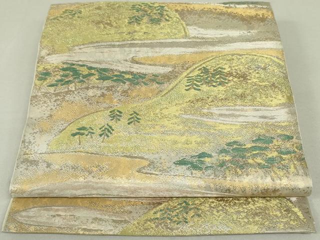 平和屋着物●極上　西陣　川島織物　六通柄　本袋帯　風景文　金糸　引箔　正絹　逸品　DAAT0236ob
