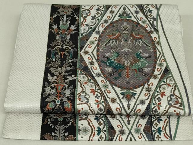 平和屋着物●全通柄袋帯　鳥獣花間道　正絹　逸品　DAAT0244ob