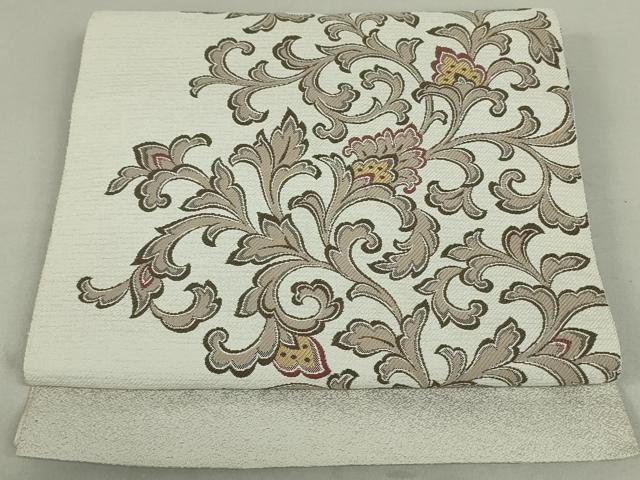 あ*こ様 名古屋帯 正絹 四角 華文 金糸銀糸 八寸U-7905 平和