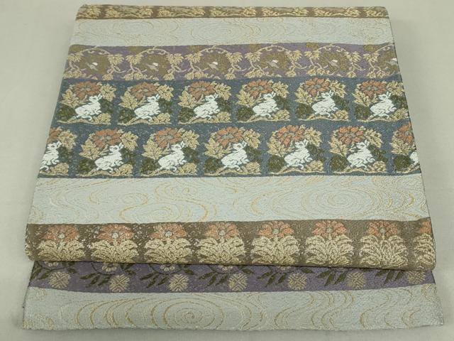 平和屋着物●六通柄袋帯　名物裂　金糸　正絹　逸品　DAAT0283ob