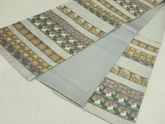 平和屋着物○六通柄袋帯 名物裂 金糸 正絹 逸品 DAAT0283ob