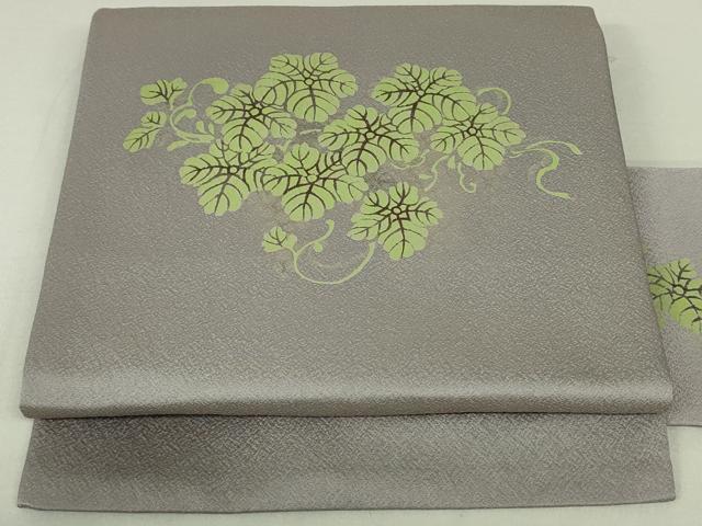 平和屋着物●九寸名古屋帯　蔦の葉文　金通し地　正絹　逸品　DAAT0301ob