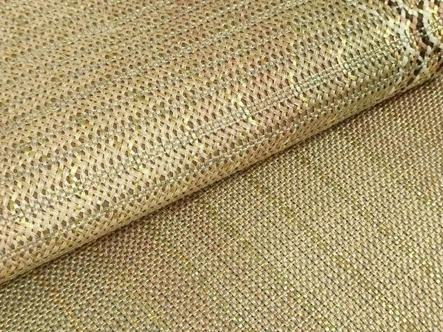 平和屋着物○八寸名古屋帯 組織 斜線間道 金糸 正絹 逸品 DAAU5842ps