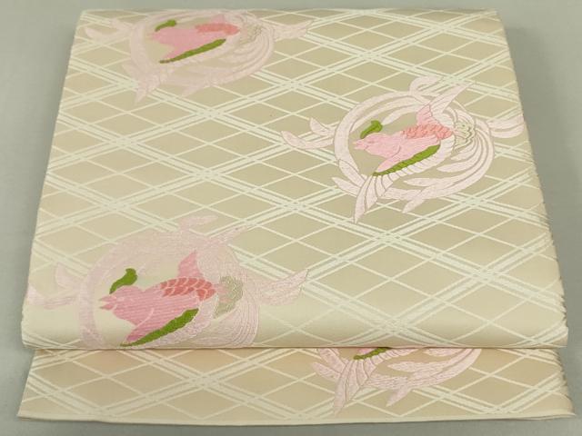 平和屋着物●六通柄袋帯　唐織　鳳凰丸文　正絹　逸品　DAAT0347ob