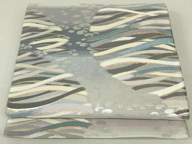 平和屋着物●六通柄袋帯　石畳間道　金糸　正絹　逸品　DAAT0354ob