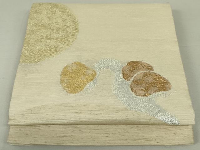 平和屋着物●太鼓柄袋帯　紬地　抽象文様　金銀糸　正絹　逸品　DAAT0394ob