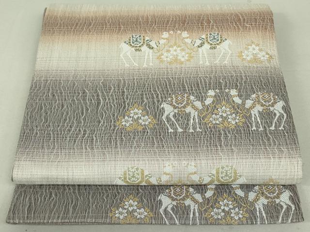 平和屋着物○六通柄袋帯 スリーシーズン帯 春 夏 秋 紬地