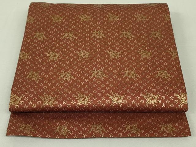 平和屋着物●織物一筋名門　織悦　全通柄袋帯　龍　金糸　正絹　逸品　DAAT0402ob