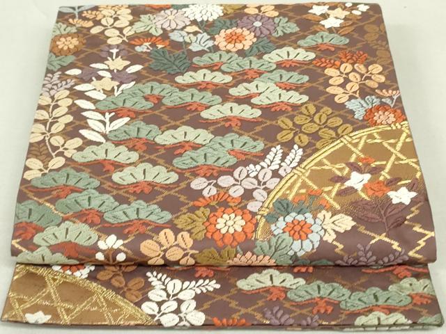 平和屋着物●六通柄袋帯　唐織　秋野光悦垣　金糸　正絹　逸品　DAAT0405ob