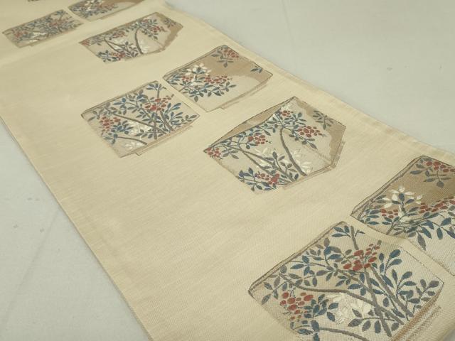 平和屋着物○名門木屋太 今河織物 六通柄袋帯 陶器枝