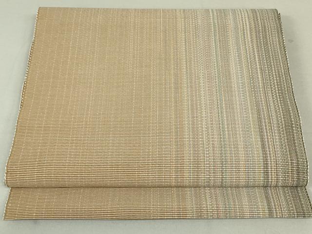平和屋着物●本塩沢　やまだ織　八寸名古屋帯　間道　正絹　逸品　DAAT0425ob