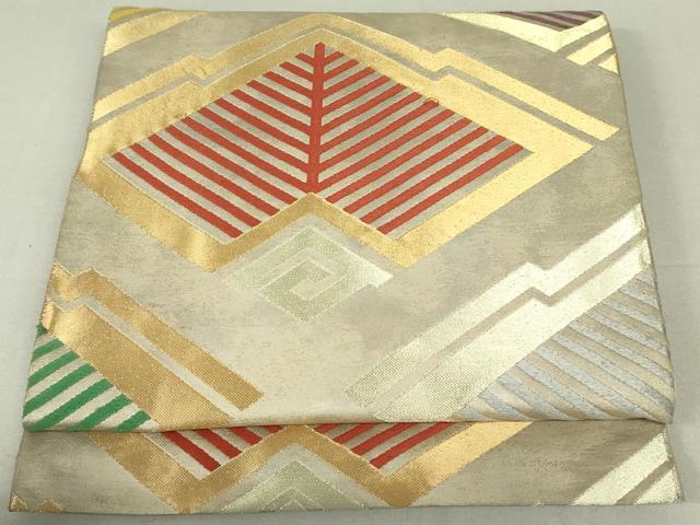 平和屋2■極上　皇室デザイナー　中村乃武夫　六通柄袋帯　雪持ち笹　桜　梅　椿　金糸　逸品　DZAA0872kh4 平和屋着物□皇室デザイナー 中村乃武夫 六通柄袋帯 モール 葡萄蔦の