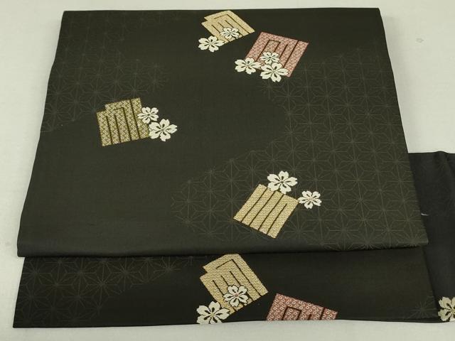 平和屋着物○九寸名古屋帯 源氏香桜文 正絹 逸品 DAAT0490ob 名古屋 