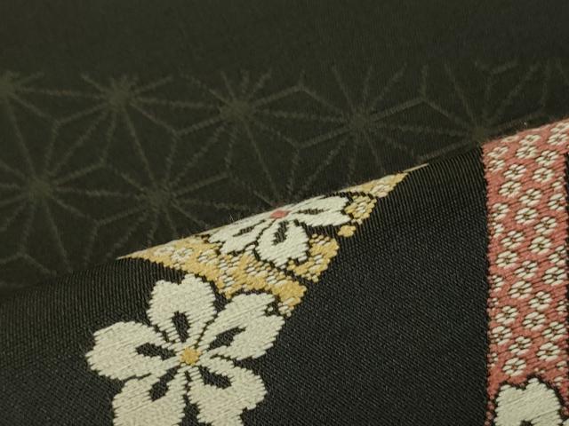 平和屋着物○九寸名古屋帯 源氏香桜文 正絹 逸品 DAAT0490ob 名古屋 