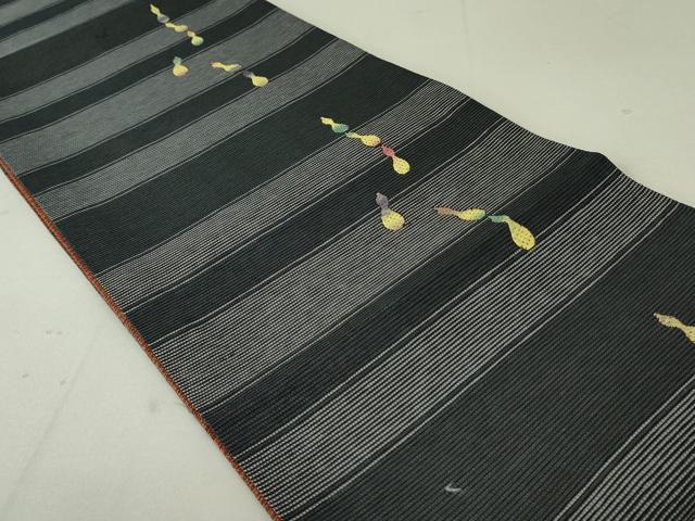 平和屋着物○両面 全通柄袋帯 瓢箪 ひょうたん 間道 金糸 正絹 逸品
