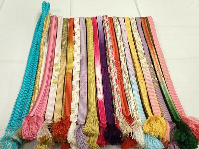 平和屋着物●和装小物　帯締め20本　高麗組　笹浪組　金銀糸　逸品　DAAT0779by