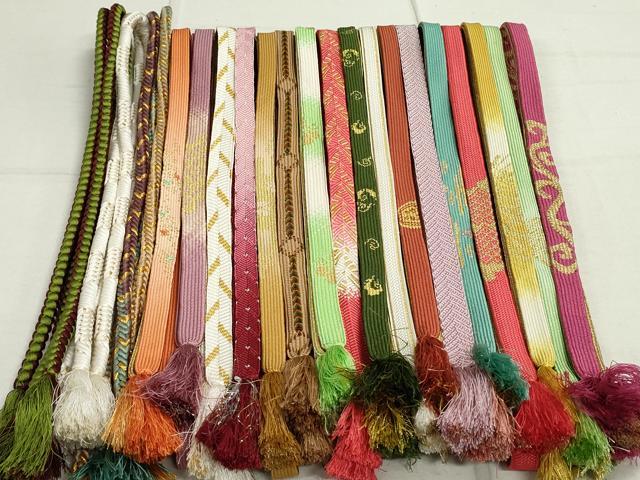 平和屋着物●和装小物　帯締め20本　高麗組　笹浪組　角八つ組　金銀糸　逸品　DAAT0780by