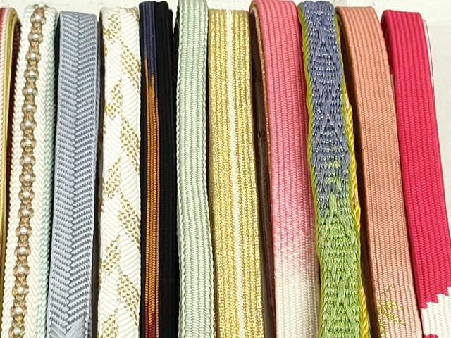 平和屋着物●和装小物　帯締め20本　高麗組　冠組　笹浪組　金糸　逸品　DAAP5147by 平和屋着物○和装小物 帯締め20本 高麗組 冠組 笹浪組