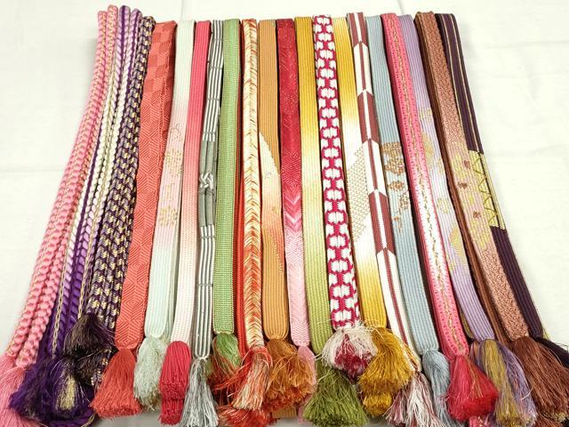 平和屋着物●和装小物　帯締め20本　高麗組　冠組　亀甲組　金銀糸　逸品　DAAT0789by