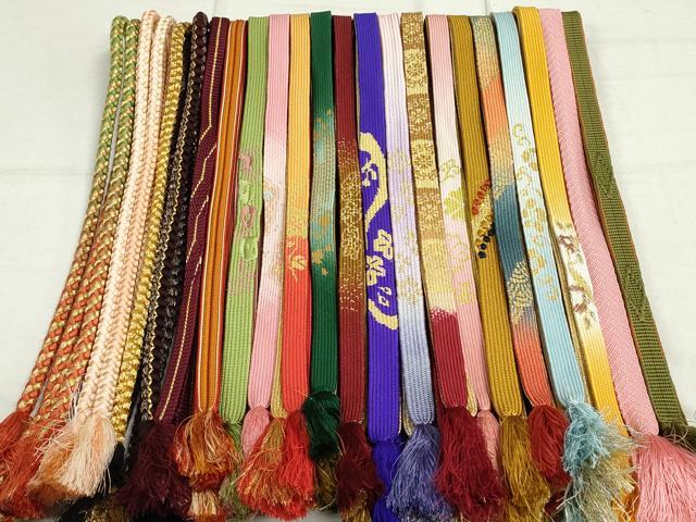 平和屋着物●和装小物　帯締め20本　高麗組　金糸　逸品　DAAT0790by