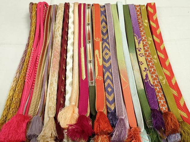 平和屋着物●和装小物　帯締め20本　高麗組　唐組　笹浪組　金銀糸　逸品　DAAT0795by