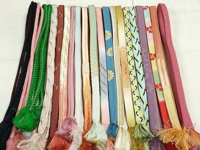 平和屋着物●和装小物　帯締め20本　高麗組　笹浪組　変わり貝ノ口組　金銀糸　逸品　DAAT0798by