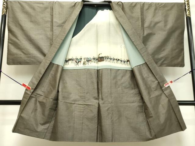 平和屋着物○男性 本場大島紬 アンサンブル 80亀甲 総詰め 正絹 逸品