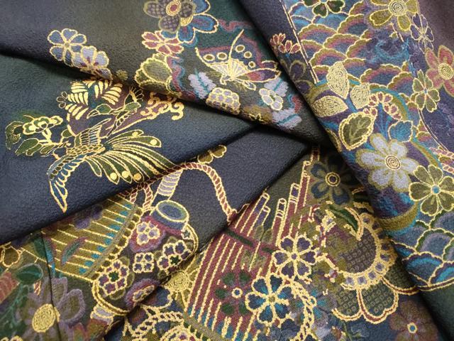 平和屋着物●前田仁仙　仁仙更紗　訪問着　雪輪花鳥文　暈し染め　金彩　正絹　逸品　DAAT1053tw