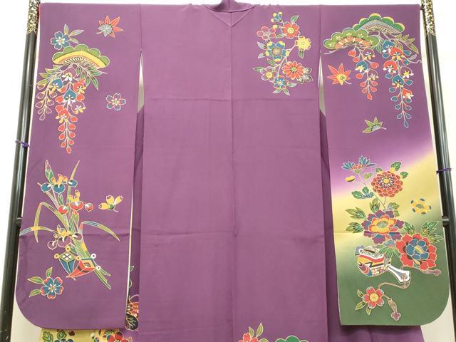 平和屋着物○豪華振袖 花蝶松文 暈し染め 正絹 逸品 DAAT1065tw 