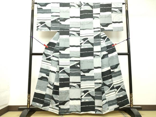 平和屋着物●上質な小紋　抽象文様　正絹　逸品　DAAT1074tw