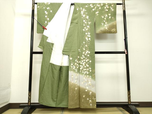 平和屋着物○訪問着 枝花文 暈し染め 金彩 正絹 逸品 DAAT1075tw