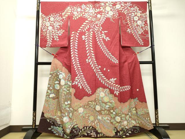 翠山工房 桐屋 銀通しの辻ヶ花の訪問着 作家もの 着物 翠山工房 桐屋