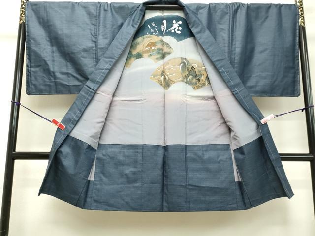 平和屋着物○男性 紬 アンサンブル 100亀甲 総詰め 正絹 逸品 未使用