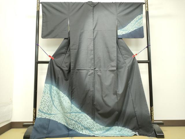 平和屋着物●本場大島紬　訪問着　絞り　抽象文様　ロング丈　正絹　逸品　DAAT1143tw